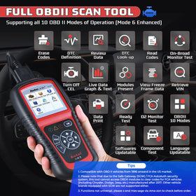 Autel AL519 rear panel and OBD2 port connection for easy setup