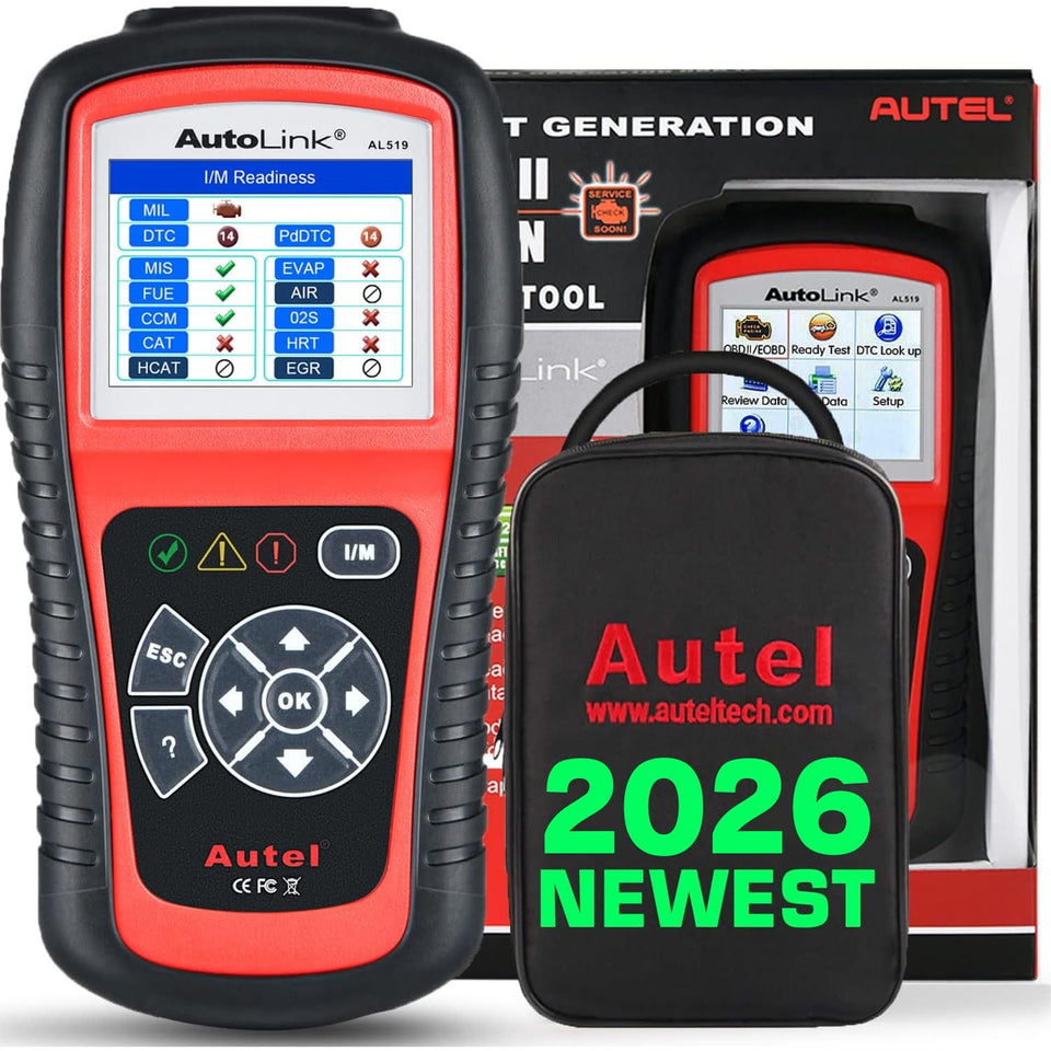 Autel AL519 front display showing code readout and quick diagnosis