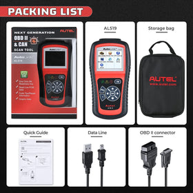 Autel AL519 in a garage setting aiding DIY maintenance work