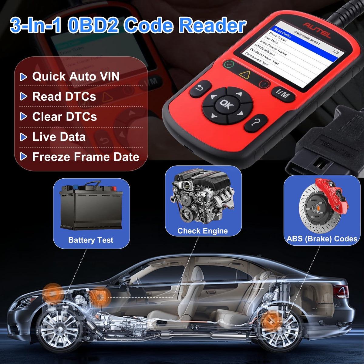 Autel AL549 reading ABS codes with clear definitions to speed troubleshooting