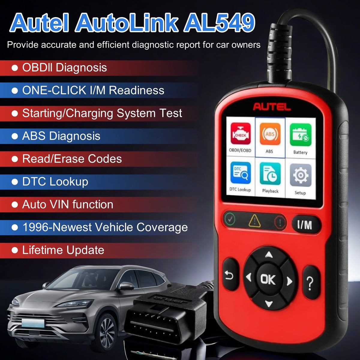 Autel AL549 rear grip and buttons highlighting durable build and easy handling