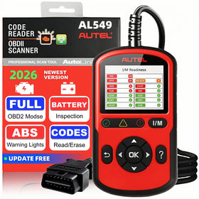 Autel AL549 front view showing handheld design and ports, helpful for portability