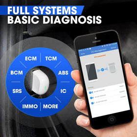 Autel AP200 paired with smartphone displaying live data graph for fast diagnostics