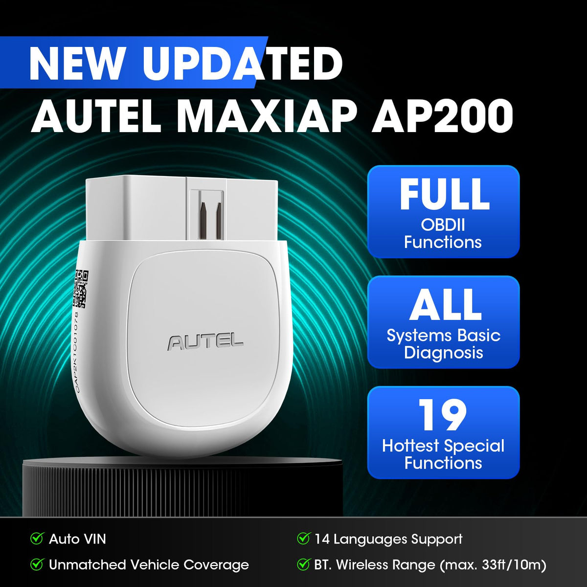 Autel AP200 in a home garage scene with user diagnosing car to save time and money