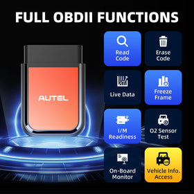 Autel AP2500E close-up at OBD port demonstrating secure ECU connection benefit