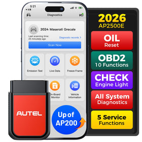 Autel AP2500E front view showing compact design and easy port access
