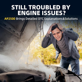Autel AP2500E installed inside car showing in-vehicle diagnostics convenience