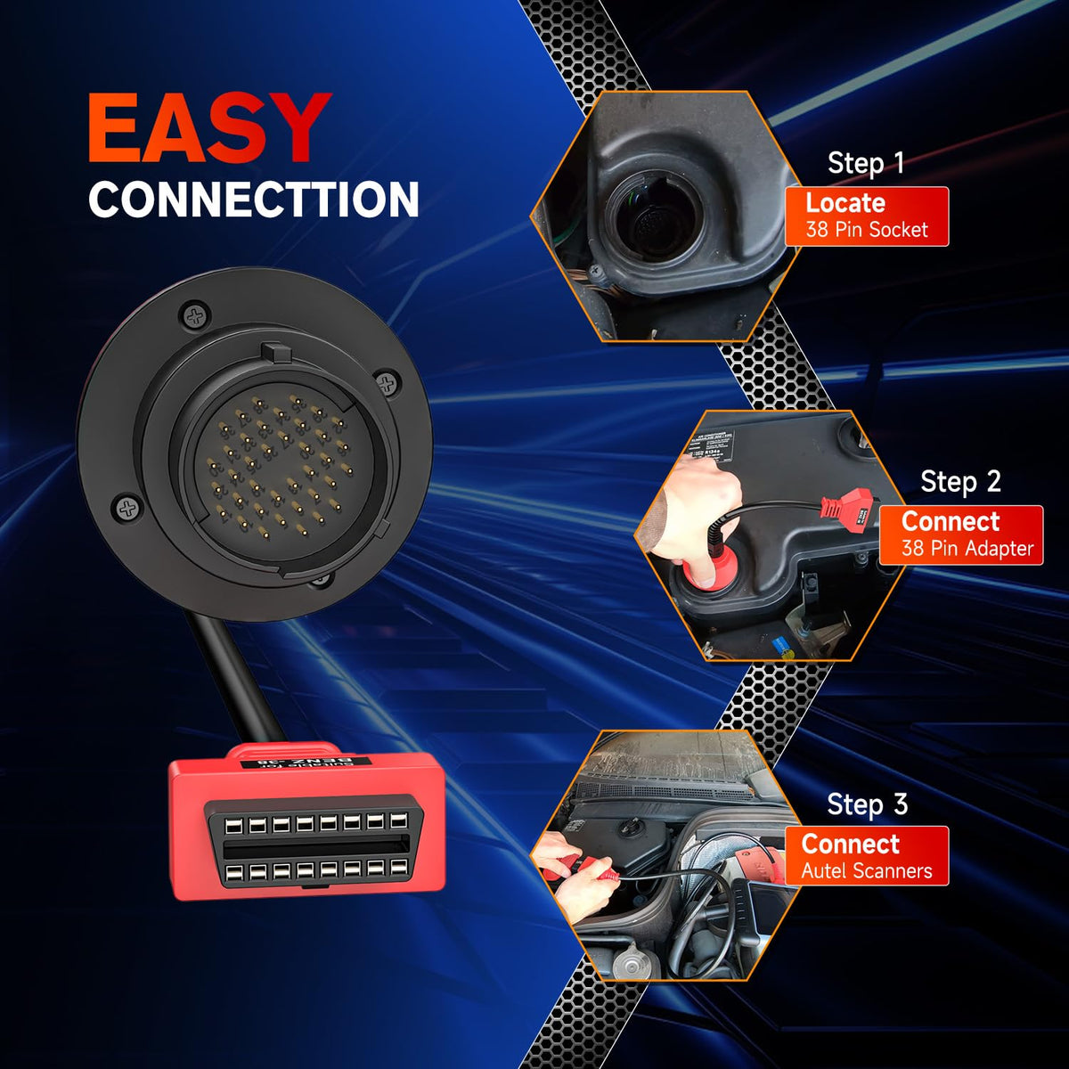 Autel adapter materials and texture indicating durable industrial build