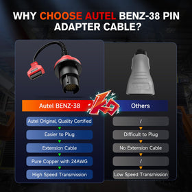 Autel adapter cable laid out to show length and ease of reach in garages