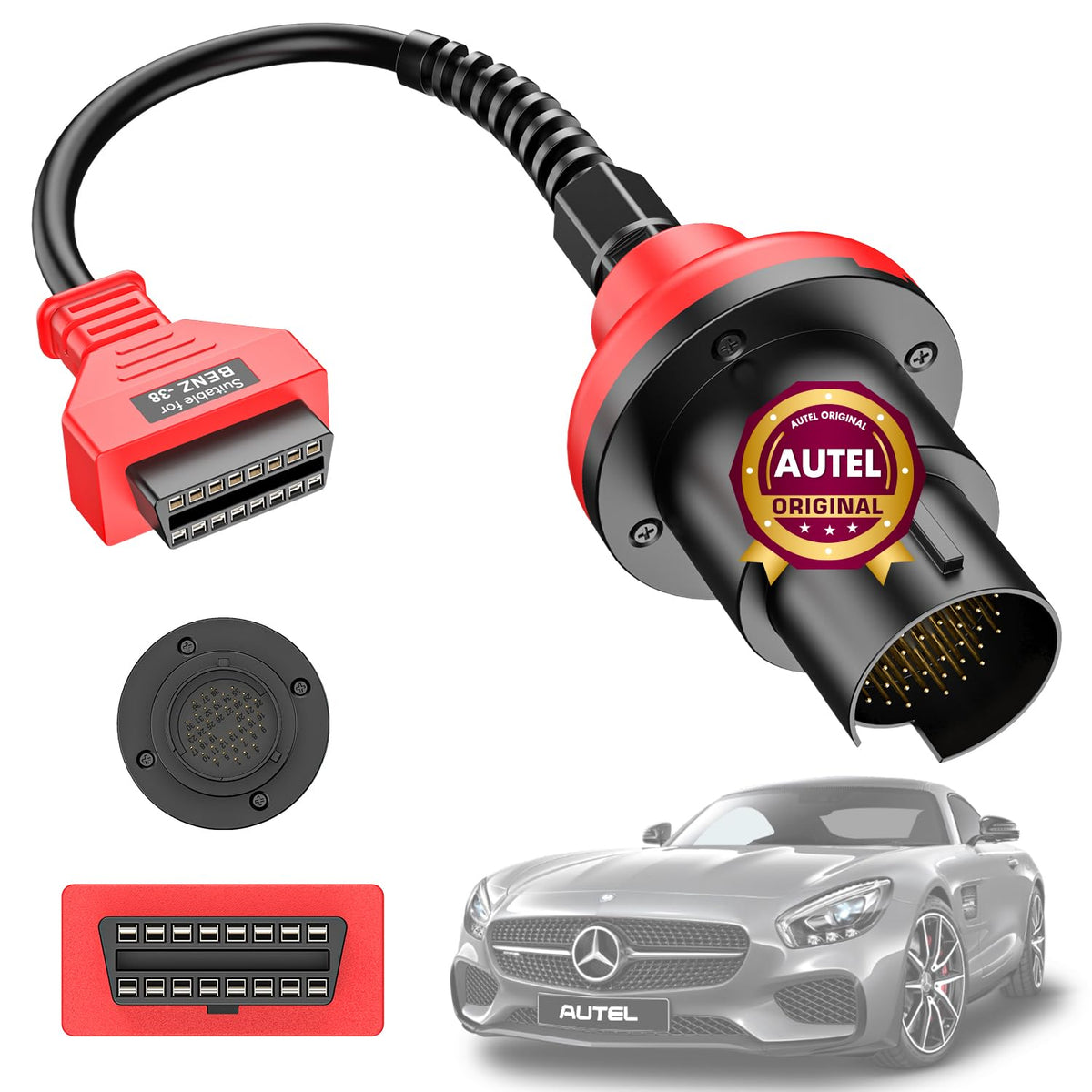 Autel adapter front connector showing secure fit and reliable connection