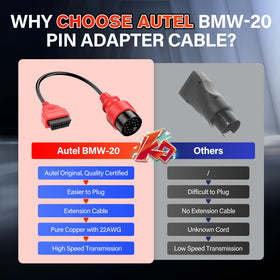 Autel cable laid out demonstrating 40cm length for reduced wear on ports