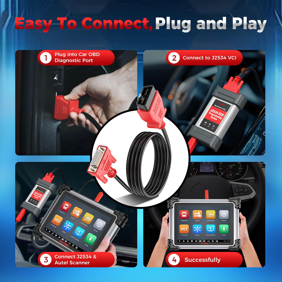 Autel cable coiled on workbench showing organized shop storage advantage