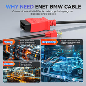 Autel ENET cable bent to show flexibility resisting kinking during use