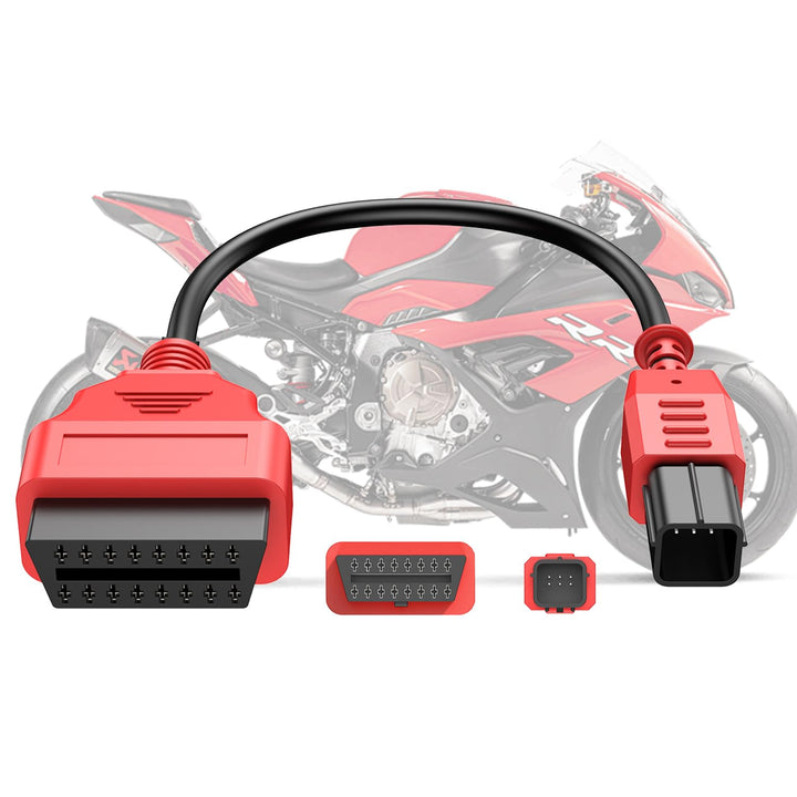 Autel front view of adapter cable showing compact 6-pin to 16-pin connector benefit