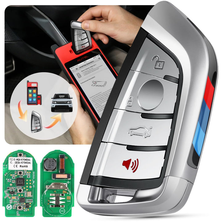 Autel front view of 4-button key fob showing OEM-style layout and brand quality