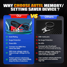 Autel MaxiBAS detailed battery clips highlighting insulated jaws and safe attachment
