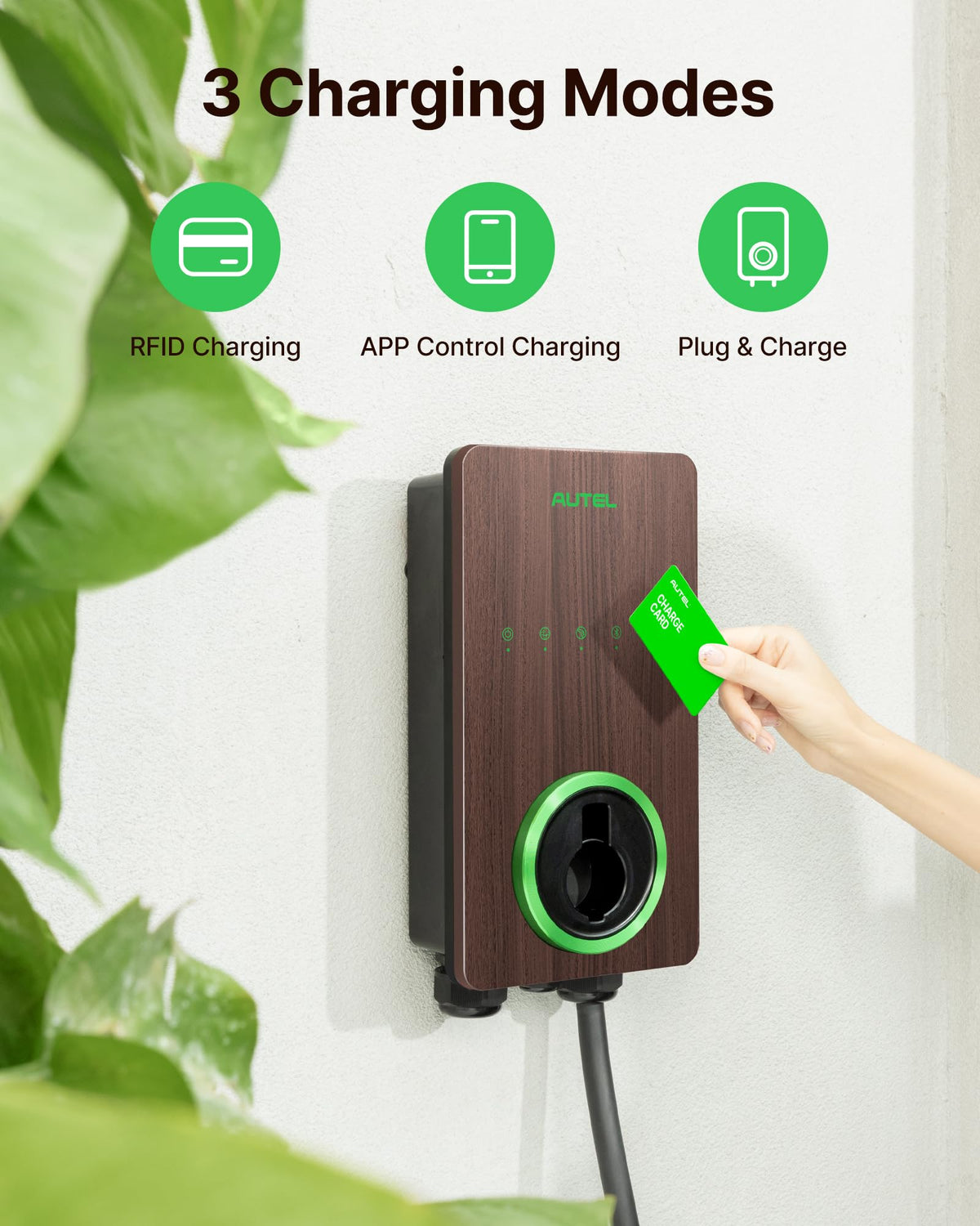 Autel MaxiCharger paired with Autel Charge app showing remote scheduling benefit