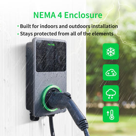 Autel MaxiCharger j1772 plug closeup demonstrating secure connection and universal EV compatibility benefits