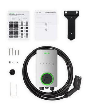 Autel MaxiCharger lifestyle image with EV driving away after a home charge showing everyday convenience