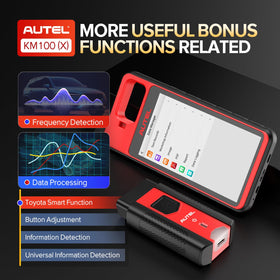 Autel KM100 plugged into car OBD2 port enabling immediate code reading