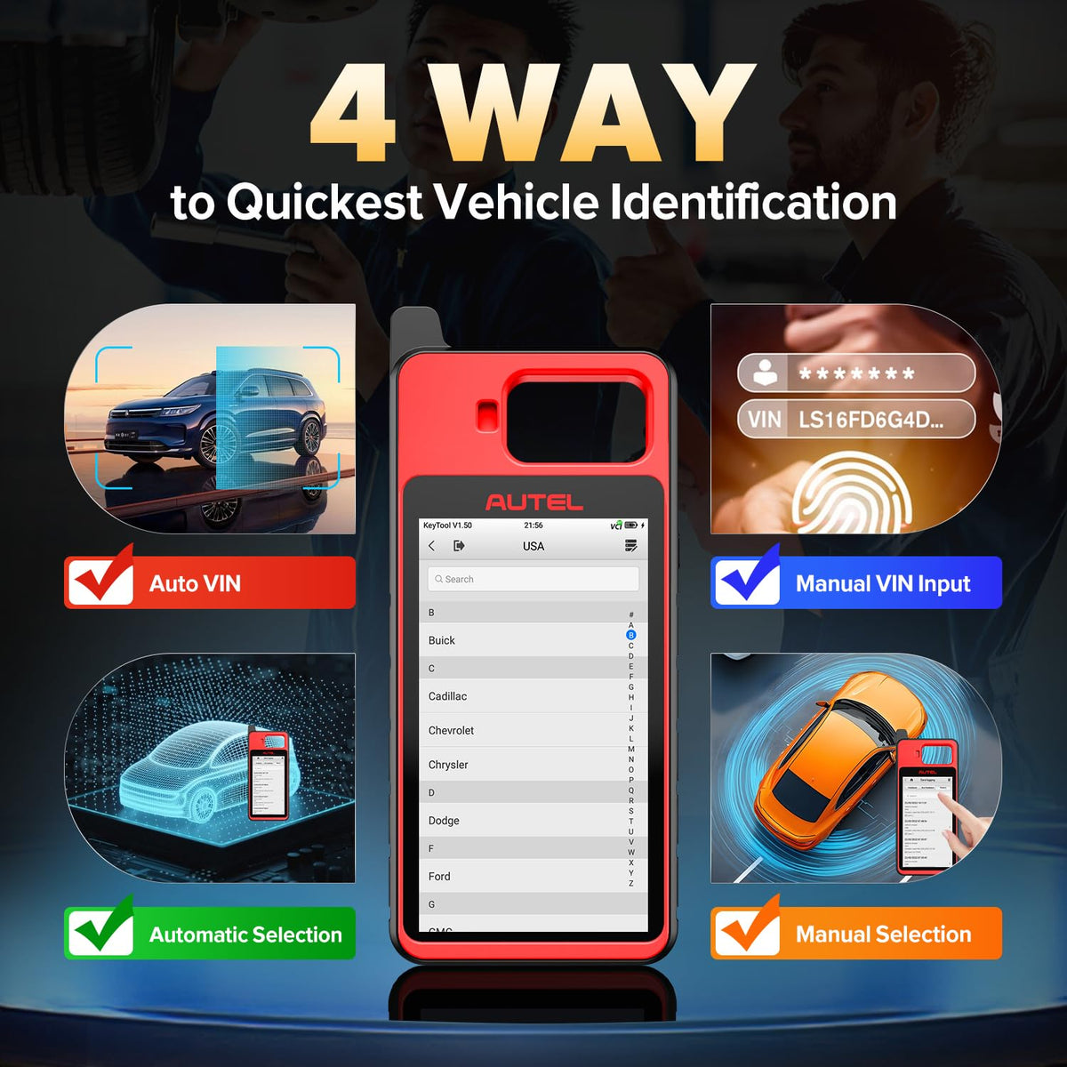 Autel KM100 report screen with QR code for easy sharing of results