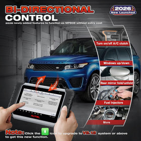 Autel performing a bidirectional window active test to pinpoint faulty actuators
