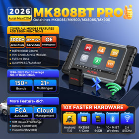 Autel MK808BT PRO back showing serial number and label for easy registration and warranty