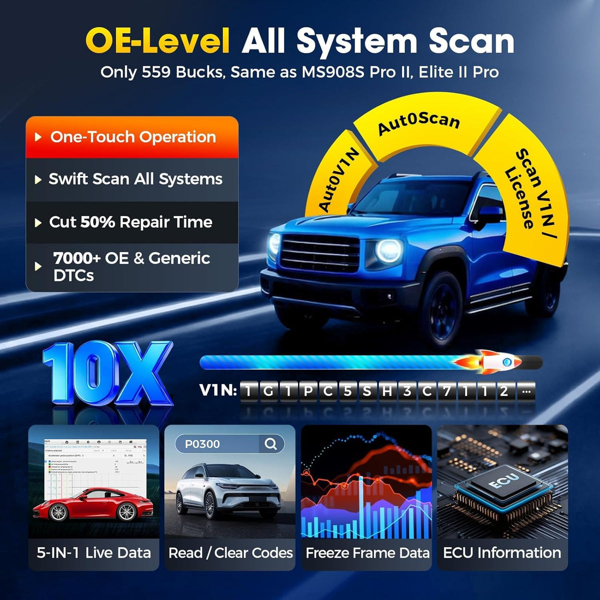 Autel MK900 demonstrating CAN-FD and DoIP support for modern cars