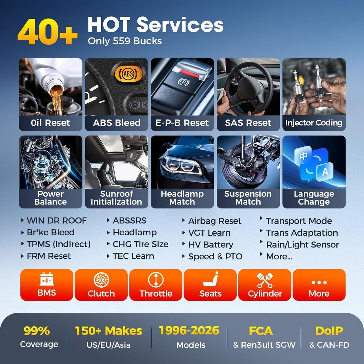 Autel MK900 screen running active test menu for faster fault isolation