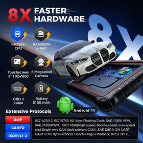 Autel MK900 vehicle coverage visual showing 150+ brands support
