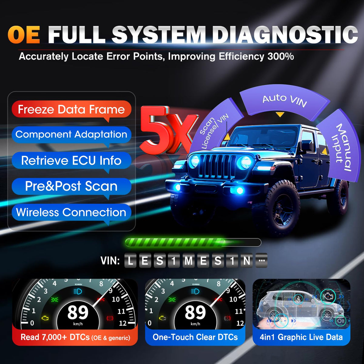 Autel MK900BT screen with CAN-FD and DOIP protocol icons for modern vehicle coverage