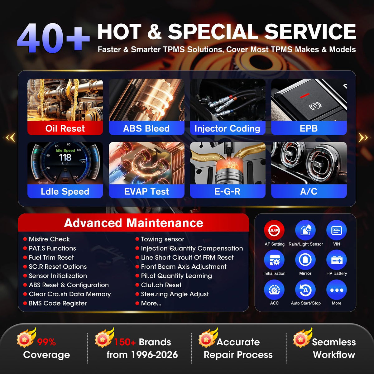 Autel MK900TS testing a TPMS sensor to illustrate sensor programming benefit