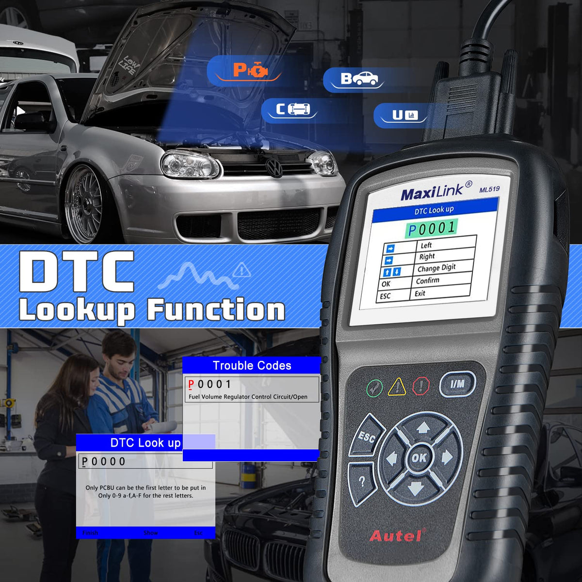 Autel ML519 freeze-frame display capturing engine conditions at fault occurrence