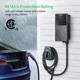 Autel charger mounted outdoors by a garage highlighting weatherproof performance