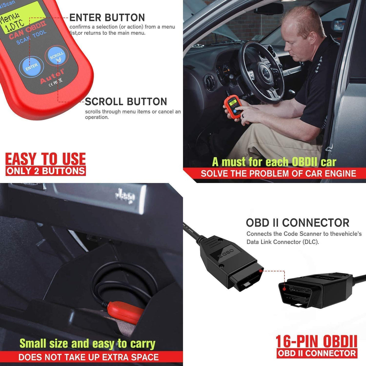 Autel MS300 held next to keys to show compact size and easy storage