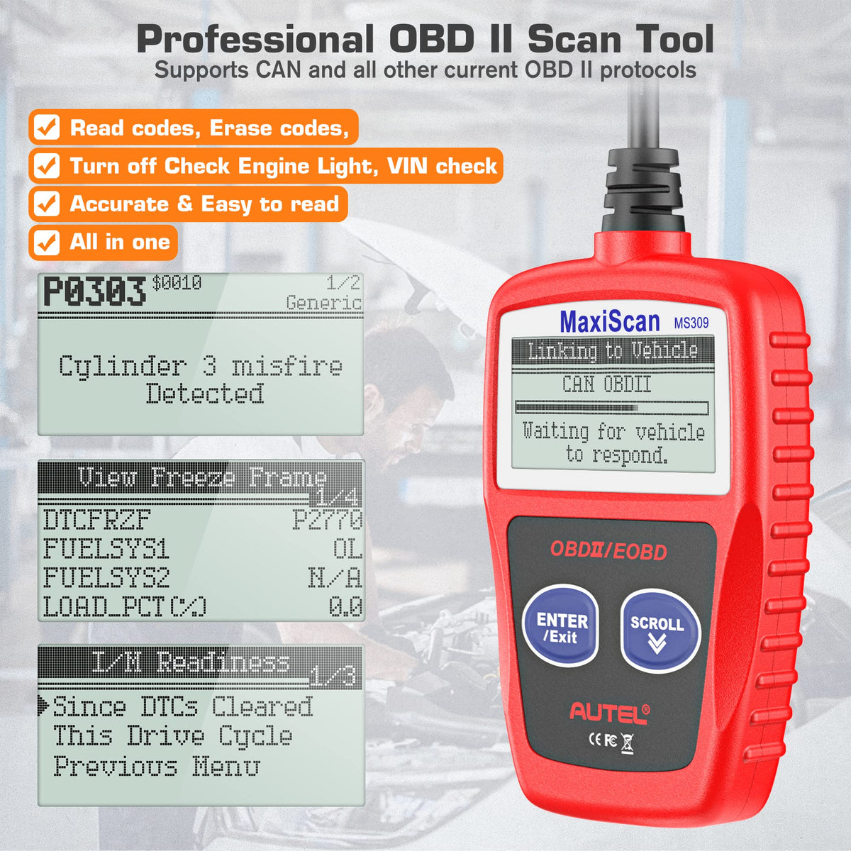 Autel MS309 close-up buttons highlighting intuitive controls for straightforward operation
