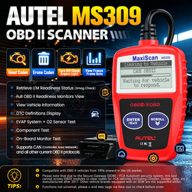 Autel MS309 connection cable and OBD-II plug showing easy plug-and-play benefit