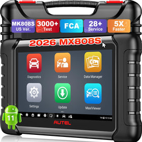 Autel MX808S front display showing diagnostics, fast startup benefit