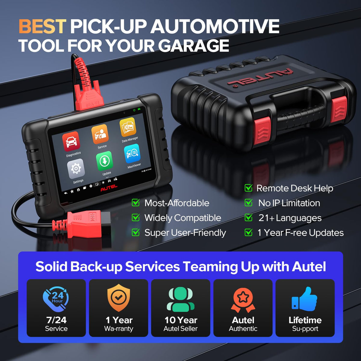 Autel MX808S in a garage setting, speeds diagnostics for busy workshops