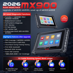 Autel MX900 rear view and diagnostic ports highlighting connectivity benefits