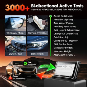 Autel MX900 performing bidirectional actuation to verify component operation in real time