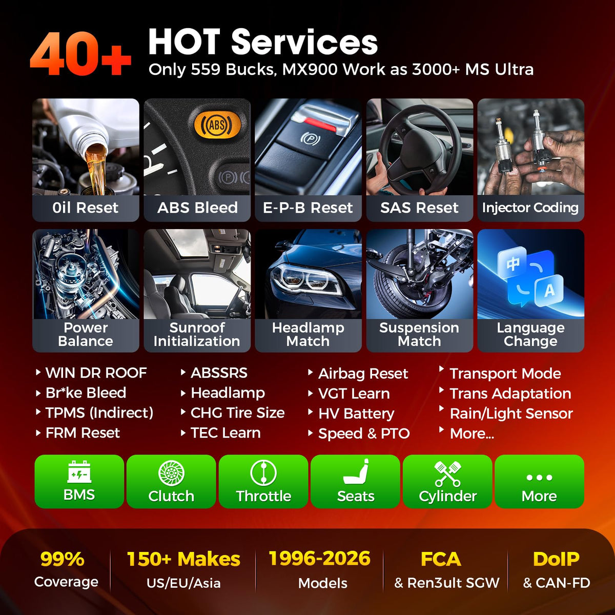 Autel MX900 connected to vehicle via diagnostic cable for immediate system access