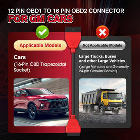 Autel adapter plugged into GM vehicle port protecting the OEM connector