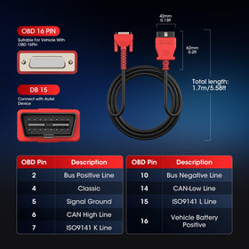 Autel cable plugged into under-dash DLC enabling hands-free testing