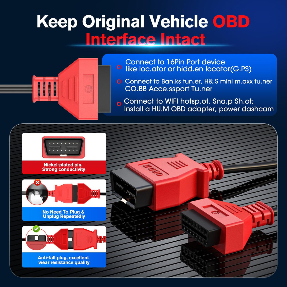 Autel powering a dashcam from the OBD port to streamline wiring