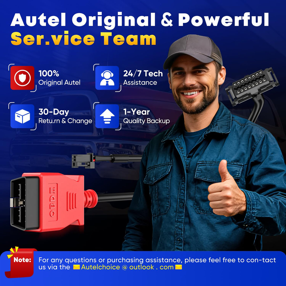 Autel adapter connected to an OBD2 scanner showing live diagnostic use benefit