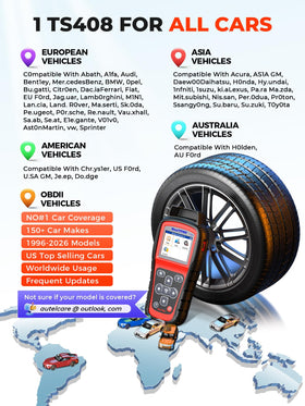 Autel TS408 display reading sensor data for quick pressure and battery checks