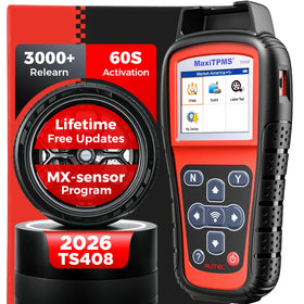 Autel TS408 front panel showing screen and ports for fast identification and use