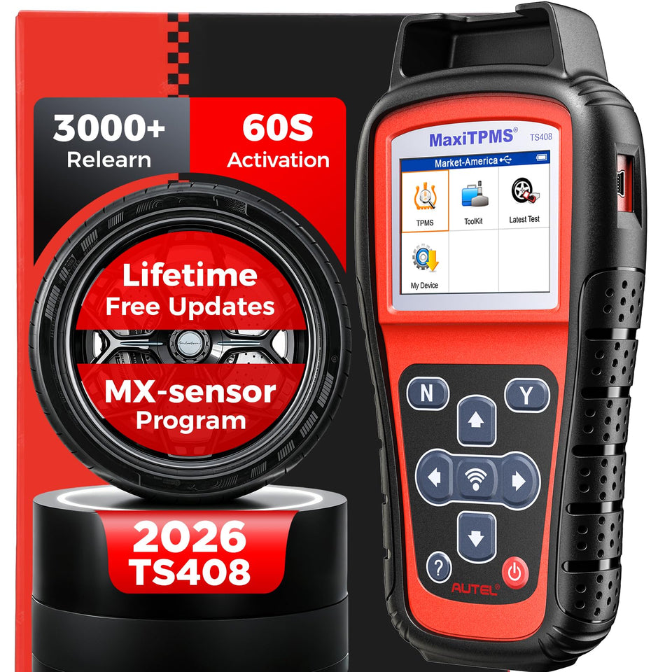 Autel TS408 front panel showing screen and ports for fast identification and use