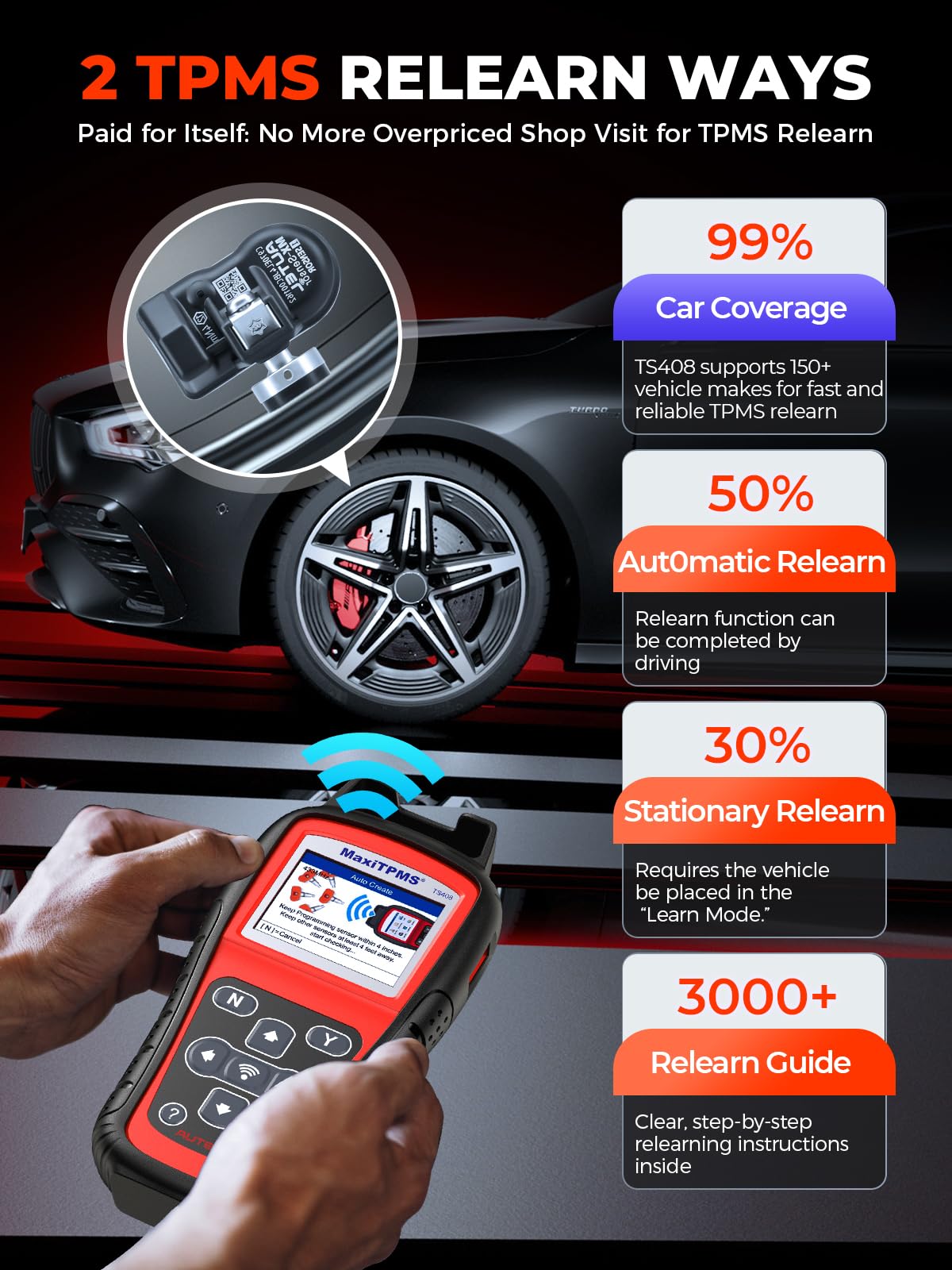Autel TS408 programming Autel MX-sensors to save time during sensor replacement